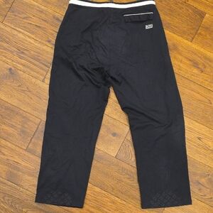 BOSS Men's Black Joggers with White Trim